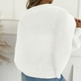 thumbnail image 6 of Uootdi Women's Cropped Knit Cardigan - Open Front Balloon Sleeve Sweater, Casual Lightweight Outerwear, Trendy Multi Color Options, Versatile Spring Fall Outfit White Women Top, 6 of 6