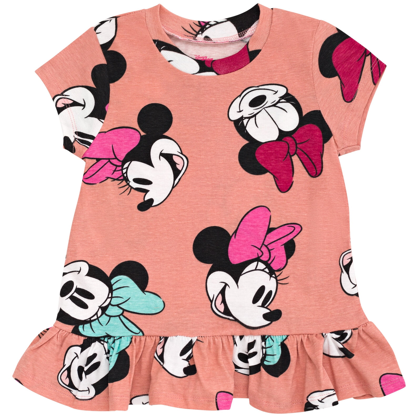 Disney Minnie Mouse Infant Baby Girls Peplum T-Shirt and Leggings Outfit Set Infant to Little Kid