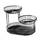 thumbnail image 3 of Cesta de fruta de metal Macarena de 3 niveles soporte para frutero uso en cocina bandeja para servir gran capacidad que ahorra espacio cesta para L negro, 3 of 8