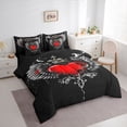 thumbnail image 3 of Castle Fairy Princess Queen Crown Bedding Comforter Set 7 Pieces for Teens Adults,Love Heart Print Angle Wings Full Bedding Set Lightweight,Gothic Valentine's Day Fitted Sheet Flat Sheet, 3 of 8