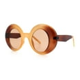 thumbnail image 6 of Womens Tall Oval Round Thick Retro Mod Plastic Fashion Sunglasses Beige Brown - Brown, 6 of 8