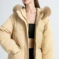 thumbnail image 7 of Zpanxa Women's Winter Parka Long Hooded Coat with Faux Fur Trim Slim Fit Insulated Windproof Warm Jacket for Cold Weather Khaki L, 7 of 7