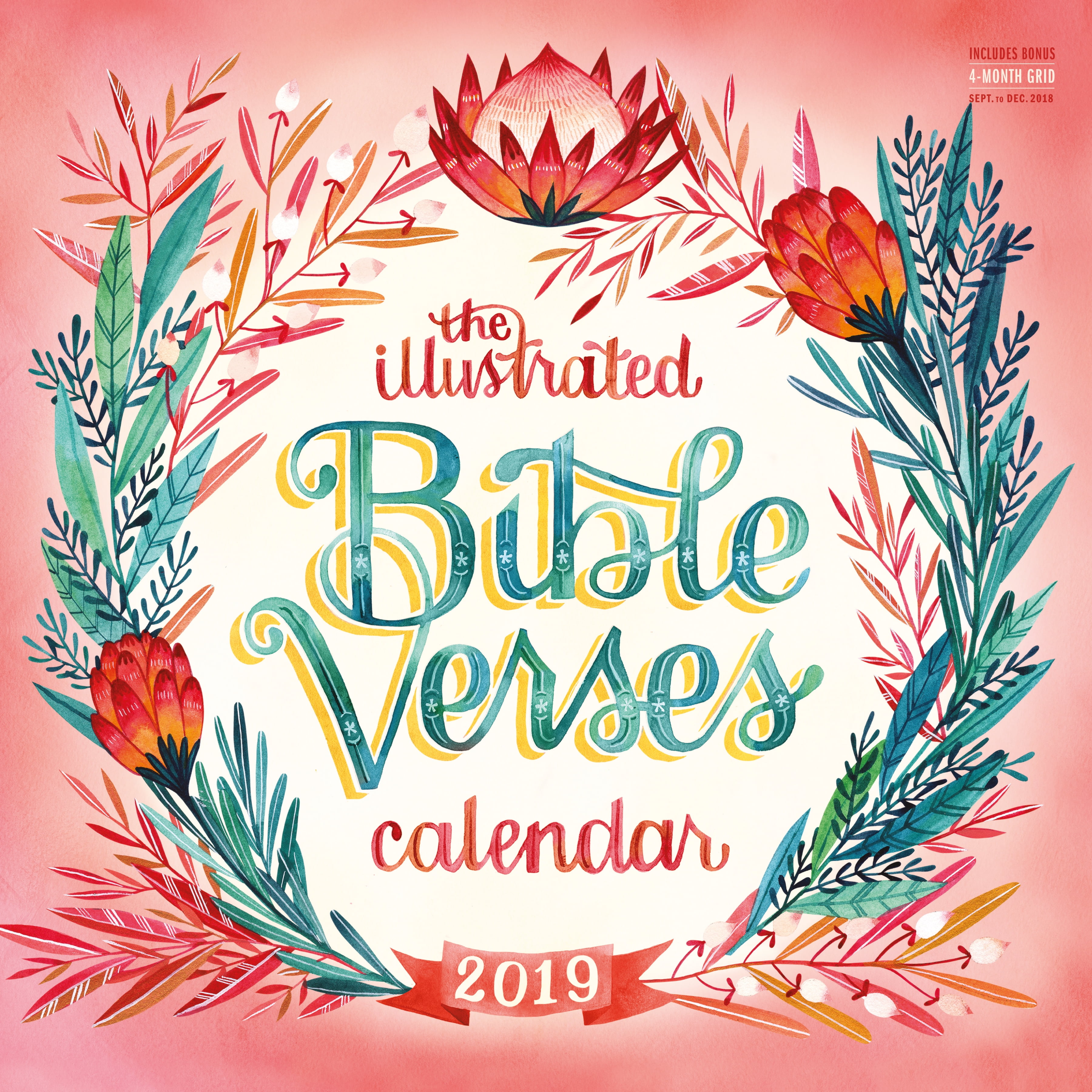 Illustrated Bible Verses Wall Calendar 2019 Walmart