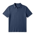 thumbnail image 6 of RongHuan Mens Casual T-Shirts Short Sleeve Textured Knit V Neck Shirt Casual Golf Shirts Stylish Solid Color Tops, 6 of 6