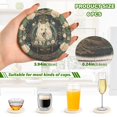 thumbnail image 3 of Dog Roses Green 6 Pcs Drink Coasters with Holder Absorbent Coasters Woven Coasters for Drinks Table Desk Protection Home Decor, 3 of 7