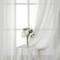 thumbnail image 3 of Black and White Sheer Curtains, Room Decorative Vertical Stripe Voile Grommet Sheer Curtain Panels Yarn Dyed Faux Linen Textured Semi Sheer Window Drapes for Bedroom, 55"W x 54"L, 2 Panels, 3 of 9