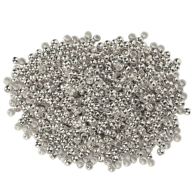 Lot de 500 perles à écraser rondes, bouchons et embouts pour colliers et bracelets