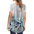 thumbnail image 3 of Aoochasliy Womens Short Sleeve Plus Size Tunic Tops Buttons Floral Henley V-Neck Shirts XXL for Home Party Outdoor, 3 of 6