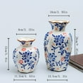 thumbnail image 3 of Chinoiserie Gold Rim Ceramic Vase - Large Blue Pink Floral Vase for Elegant Console Decor & Wedding Gift, 3 of 6