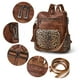 thumbnail image 4 of OPAGE Mochila de cuero para mujer, bolso de hombro con borlas a la moda, bolsos de viaje grandes de diseñador, 4 of 5