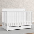 thumbnail image 3 of Simmons Kids Logan 6-in-1 Convertible Crib w/ Drawer, Greenguard Gold Certified, Converts to Toddler Bed, Daybed, Sofa & Full-Size Bed w/ & w/o Headboard, Fits Standard Crib Mattress, Bianca White, 3 of 15