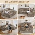 thumbnail image 5 of LLappuil 108" Sectional Sofa, Modular Sectional Couch with Left Chaise, Deep Seat Corduroy Cloud Sofa for Living Room Brown, 5 of 8