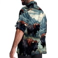 thumbnail image 3 of Yak Men's Casual Printed Hawaiian Poplin Button Down Short Sleeve Beach Shirt Unisex, 3 of 6