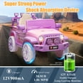 thumbnail image 5 of Okybaby 12V Kids Ride on Truck Car with Parents Remote,Electric Power Ride on Toy Car with LED Light,USB/TF Slot,Bluetooth,MP3,Ride on Truck Car for Kids Aged 3+, Pink, 5 of 6