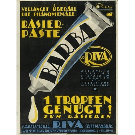 Ernst Deutsch Barba Raiserpaste Vintage Shaving Cream Ad Canvas Art - (24 x 36)