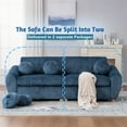 thumbnail image 5 of Aukfa 85" Modern Comfy Sofa, Upholstered Deep Seat Couch for Living Room, 5 Pillows, Corduroy, Blue, 5 of 10