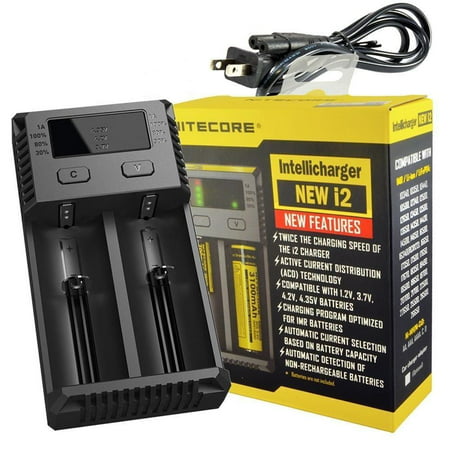 NEW 2018 NITECORE i2 Intellicharger Battery Charger 18650 14500 AAA Li-ion (Best 18650 Battery Charger Vape)