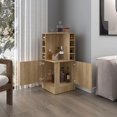 thumbnail image 4 of FM FURNITURE Toyei Bar Cabinet with Bottle Rack Engineered Wood Beige, 4 of 7