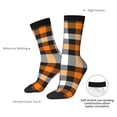 thumbnail image 4 of Fuzoiu Orange Plaid Print Athletic Crew Socks for Men & Women,Casual Crew Socks,Above Ankle Crew Socks for Business, Casual, 4 of 6