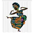 thumbnail image 3 of Ambesonne African Shower Curtain, Dancing Zulu Girl, 69"Wx84"L, Multicolor, 3 of 3
