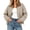 Beige, variant on Women's Zip Up Bomber Jacket Casual Loose Fit Collared Coat with Pockets Elastic Cuffs Drawstring Hem for Spring Fall Daily Wear