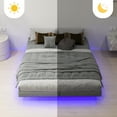 thumbnail image 4 of Floating Bed Frame King Size with LED Lights, Metal Platform King Bed, No Headboard, No Box Spring Needed, Easy to Assemble, 4 of 9