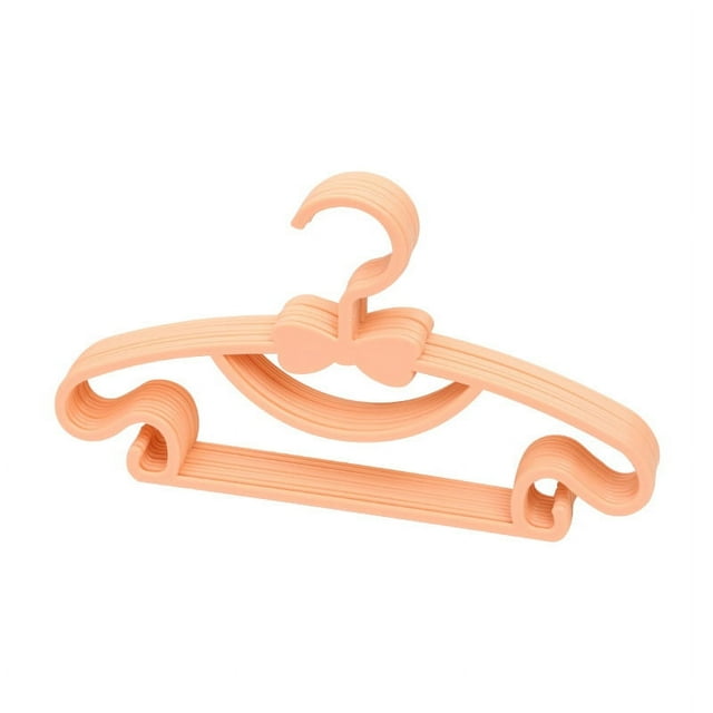 10 perchas de plástico para niños, gruesas, con lazo y nudo, para secar abrigos, para bebés y niños pequeños, color naranja