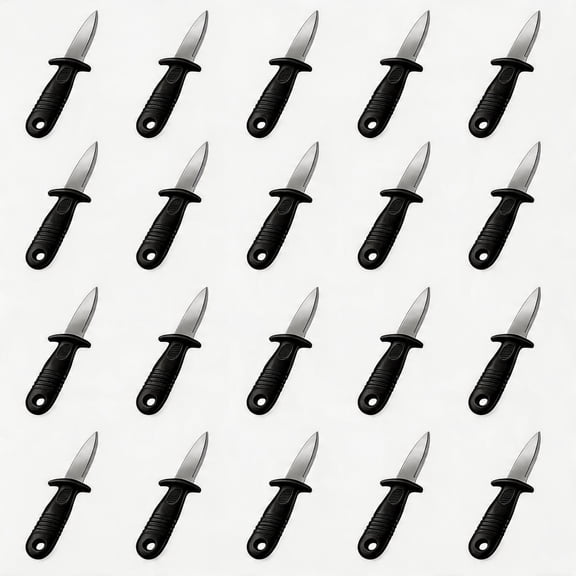 BlinkLLX Oyster Shucking Knife Stainless Steel Non Slip Handle Black for Seafood Tools 20 Pcs 5.79 Inch