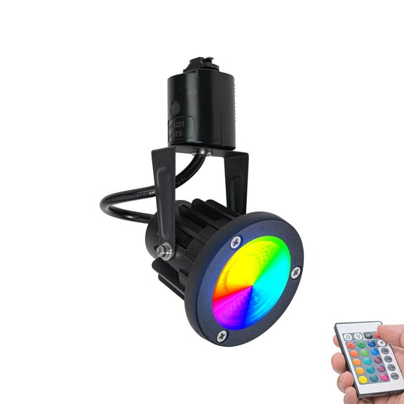 KAYYELAMP H-Type Track Mount RGB Spot Lamp Black Metal Adjusted Angle Remote Track Lighting for Stage Indoors Movie Room(No Bulb, Track)