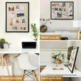 thumbnail image 3 of Large Bulletin Board 23x18 inch with Linen Wood Boards Wall Decor Hanging Pin Wood Framed Display Bulletin Cork Photo Picture Board Light for Room School Office,Black, 3 of 9