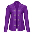 thumbnail image 4 of Pimfylm Women Sweater Blazer 3/4 Sleeve Cropped Cardigan Lightweight Notch Collar Knit Blazer Jacket Business Casual Purple, XL, 4 of 5