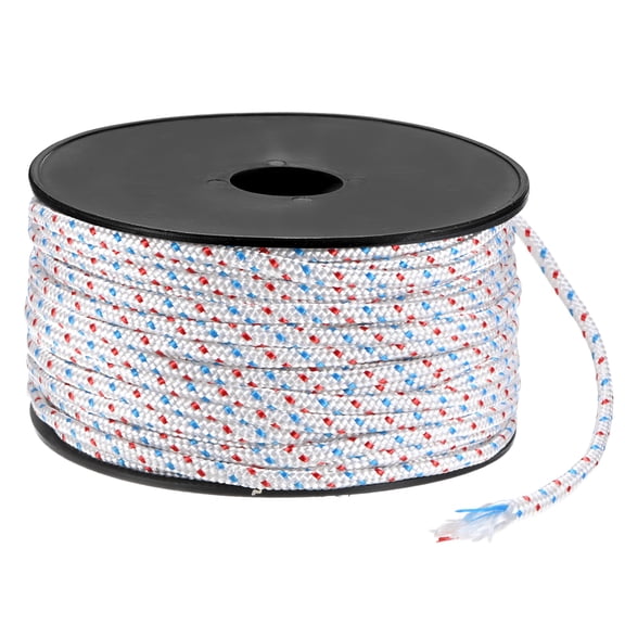 Cuerda de arranque de retroceso Uxcell 5.5mm 50m Cuerda de nylon para motosierra Blanco Rojo Azul