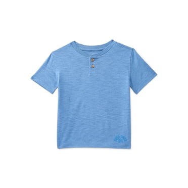 Wonder Nation Little Boys Slub Henley Tee with Short Sleeves, Sizes 4-10