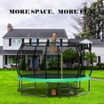 thumbnail image 5 of 12FT Trampoline with Basketball Hoop & Ball, 1.5MM Thickened Recreational Trampoline with Balance Bar & Enclosure Net, Reinforced Outdoor Trampoline for Adults & Kids, Green, 5 of 9