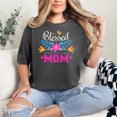 thumbnail image 2 of Colorful Heart and Flowers MOM Design, Pepper Comfort Colors T-Shirt, Large, 2 of 3