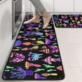 thumbnail image 2 of Kitchen Rugs Sets Of 2,Purple Mushroom Black Pattern Anti Fatigue Kitchen Mat Rugs Non Slip Washable,Decorative Kitchen Floor Mats for Kitchen,Sink,Laundry,17"x47"+17"x47", 2 of 5