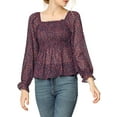 thumbnail image 6 of Allegra K Women's Off Shoulder Long Bell Sleeve Floral Print Smocked Blouse Top, 6 of 7