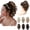 Chestnut Brown with Highlights, variant on 12" Ponytail Extension, Classic Loose Curly Wavy Claw Clip Pony tails Hair Extensions Hairpieces for Women