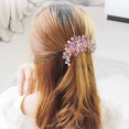 thumbnail image 2 of Peignes à Fleurs en Strass pour Femmes Filles Accessoires Cheveux Violet, 2 of 3