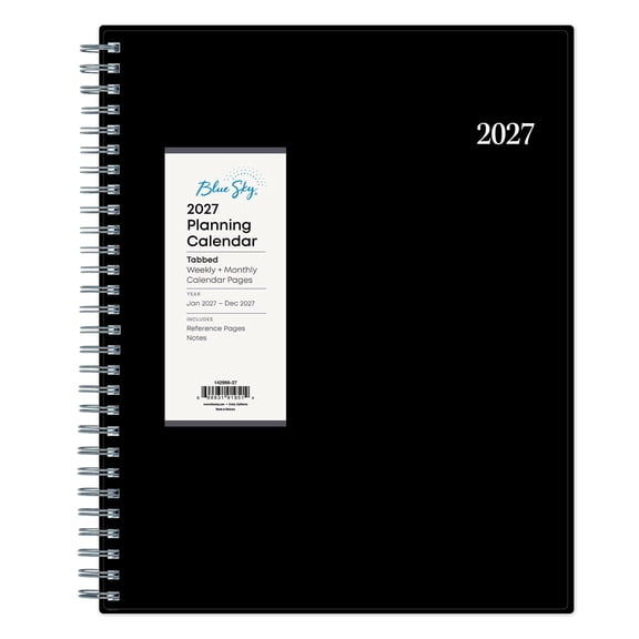 Blue Sky 2027 Weekly and Monthly Planner Calendar, January 2027 - December 2027, 8” x 10.875”, Flexible Cover, Laminated Tabs, Durable Twin Wire Binding, Dainian