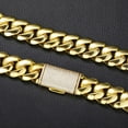 thumbnail image 2 of Punk 12-20mm Cuban Necklace 18K Gold Plated Buckle with 5A Cubic Zirconia Hip Hop Chain Link Necklace Copper Metal Dropshipping GC, 2 of 6