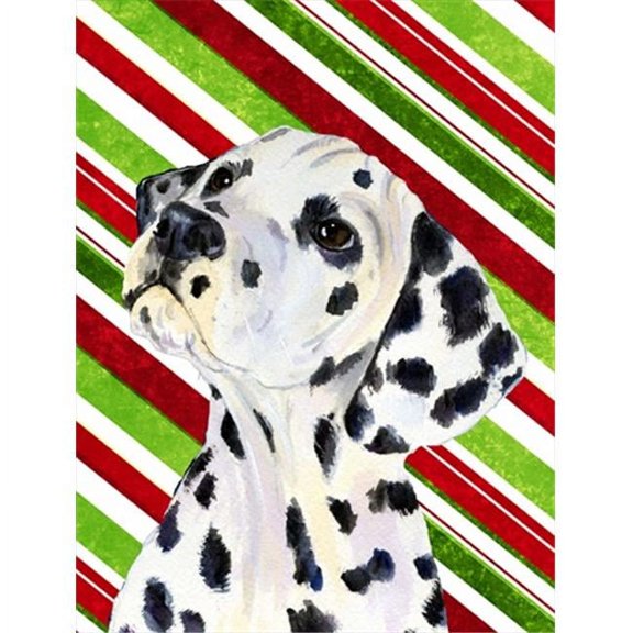 11 x 15 In. Dalmatian Candy Cane Holiday Christmas Flag, Garden Size