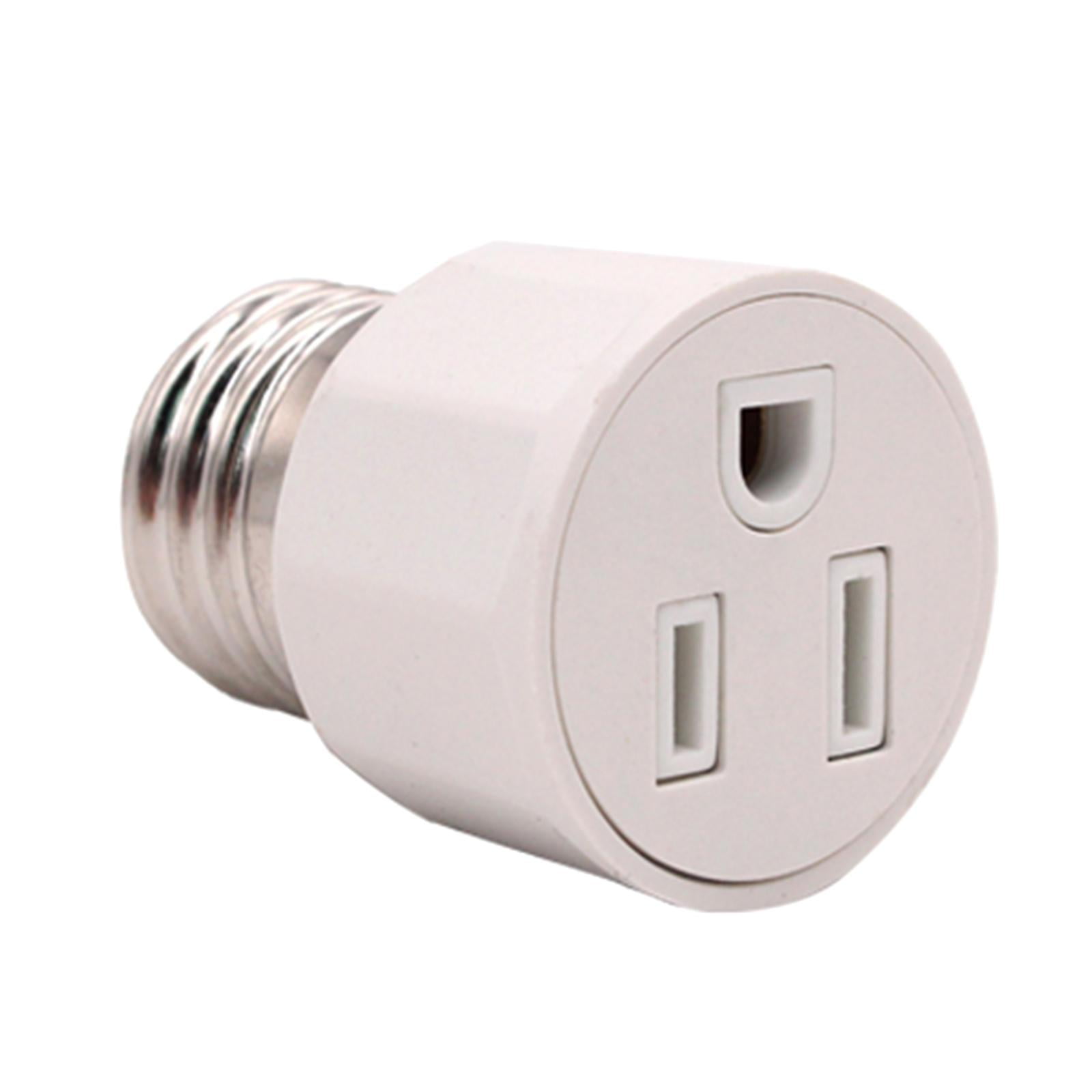 overvælde Velkendt ubehageligt E27 3 Prong Lamp Socket Adapter Light Socket to Plug Adapter for Porch  Patio Garages, Hallways - Walmart.com