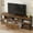 Retro color 63 inch, variant on Rustic Style 63" Media Console with Sturdy Metal Frame, Holds 65" TVs, Features 2 Drawers and Open Storage Shelves,Brown