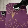 thumbnail image 3 of Ambesonne Art Deco Grommet Curtain, Plum Vintage Line Shells, 50"x84", Plum and Sand Brown, 3 of 5