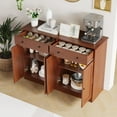 thumbnail image 4 of 49" Brown Buffet Cabinet with Doors & Drawers, Modern Kitchen Storage Sideboard, Coffee Bar Console for Dining Room, Living Room, Entryway, 4 of 13