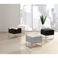 thumbnail image 2 of Maklaine Faux Leather 18''H x 18''W x 18.5''D Brown Faux Leather Ottoman, 2 of 3