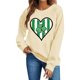 thumbnail image 4 of Suéteres de Manga Larga de Mujer con Cuello Redondo Impreso Suelto Casual para la Fiesta Del Día de San Patricio Y el Uso Diario, 4 of 6