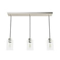 thumbnail image 2 of Hunter - Hartland 3-light Brushed Nickel, Large Cluster Light, Dimmable, Transitional Style, Linear Shaped, for Bedrooms, Dining, Living Rooms - 13068, 2 of 8