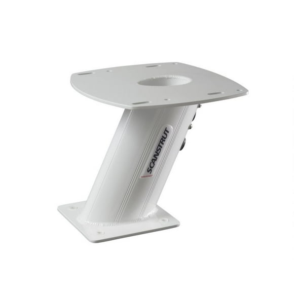 ScanStrut Radar Antenna Mount APT-250-01 PowerTower; AFT Leaning Mount; White; Aluminum; 11.42 Inch Width x 9.84 Inch Height; With DS-30 Deck Seal And Mounting Bolts